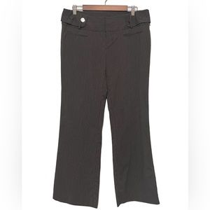 Studio Y Brown Trousers Pin Striped Flare Dress Pants Women's Size 9/10 Mid Rise